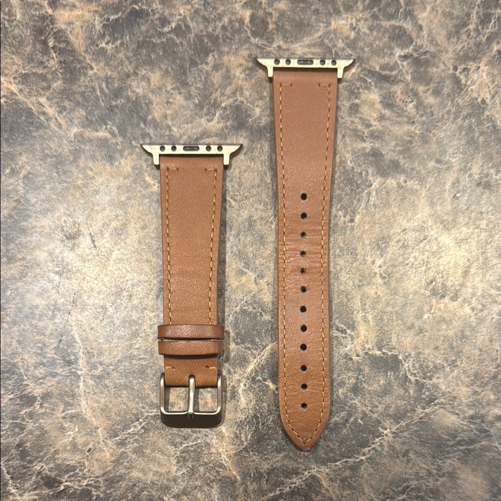 heyday Brown Leather Watch Accessory with Contrast Stitching